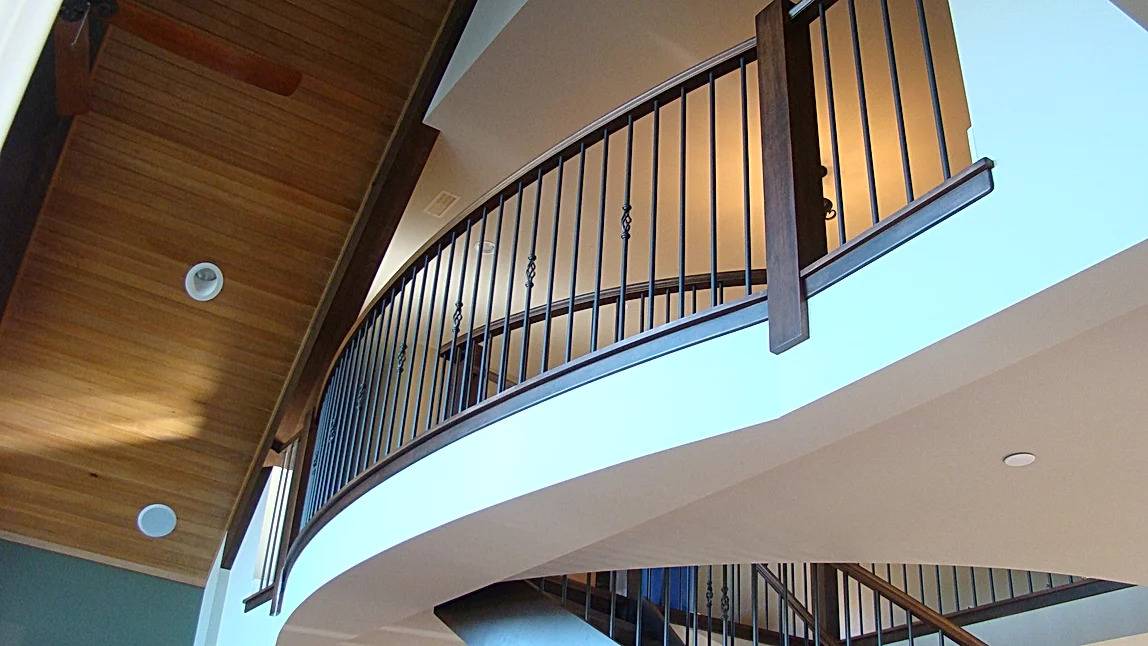 railing and ceiling in wood