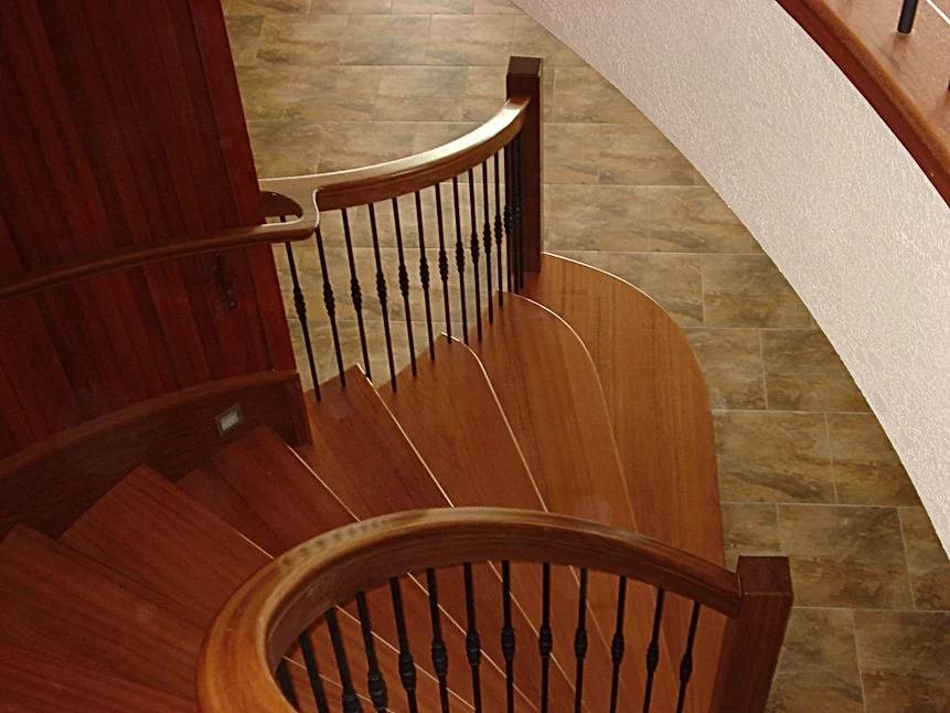 curved staircase cherry