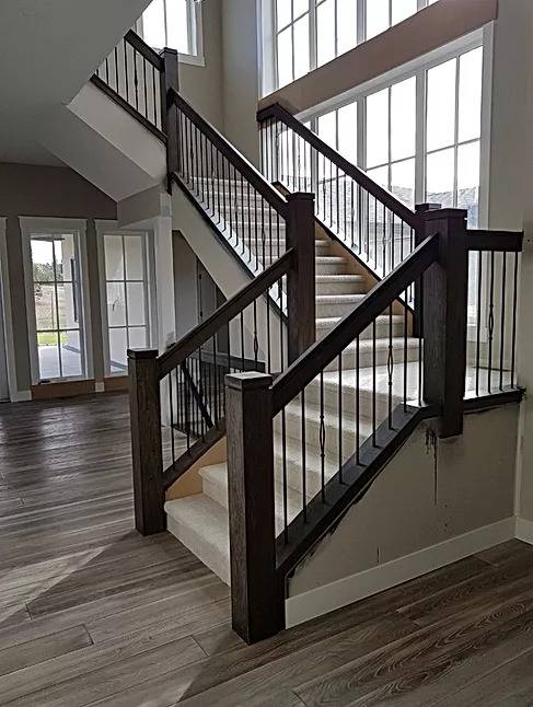 modern brown staircase