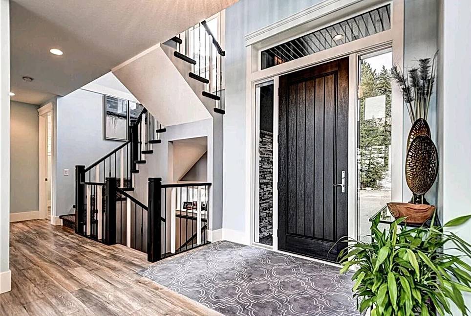 front door and staircase